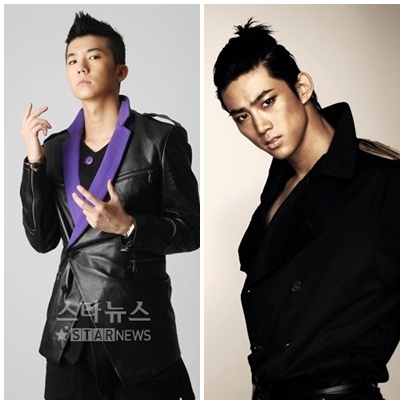 2PM 멤버 우영(왼쪽)과 택연