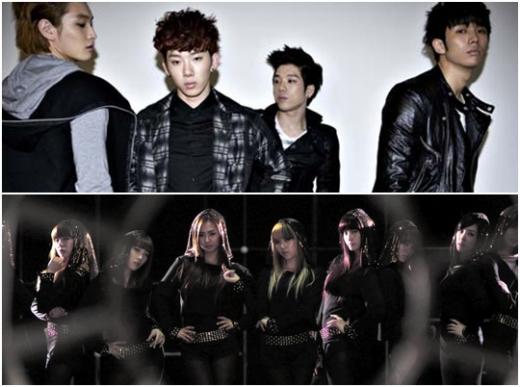 2AM(위)과 소녀시대 ⓒ사진=빅히트엔터테인먼트, 화면캡처