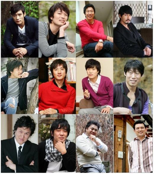 ⓒ사진왼쪽상단부터 시계방향으로 이병헌 정재영 김수로 차승원 유해진 박희순 정준호 감우성 황정민 고창석 류승룡 강성진 등 70년생 배우들.