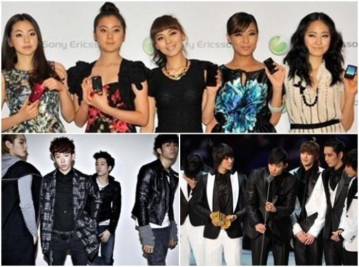 원더걸스, 2PM, 2AM(위부터 시계방향으로) ⓒ사진=홍봉진 기자 honggga@, JYP엔터테인먼트, 빅히트엔터테인먼트