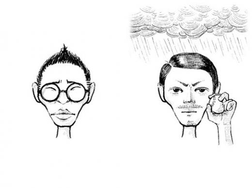 MC몽이 그린 자신의 모습(왼쪽)과 김C ⓒ사진=MC몽 트위터