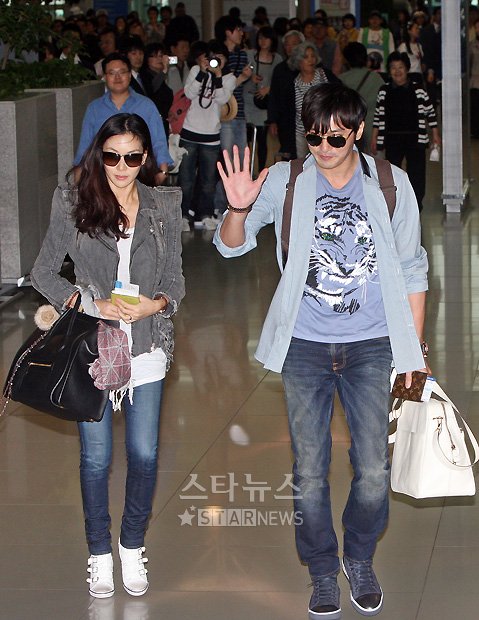 고소영(왼쪽)과 장동건 ⓒ인천국제공항=홍봉진 기자