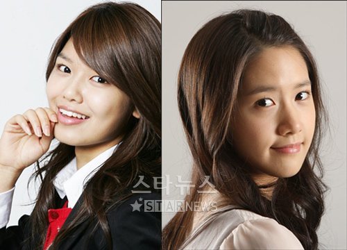 소녀시대의 수영(왼쪽)과 윤아