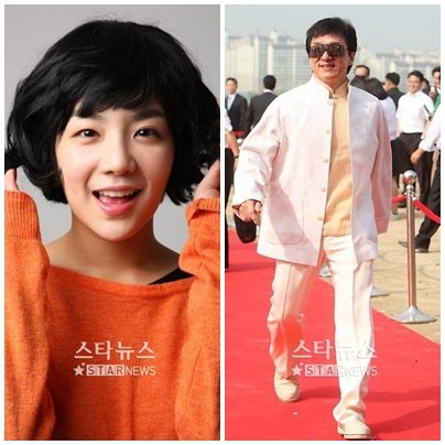 에이미(왼쪽)와 성룡 ⓒ홍봉진 기자 honggga@