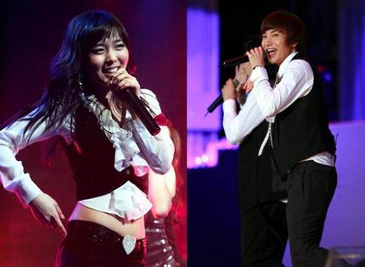 ↑원더걸스 선예(왼쪽)와 슈퍼주니어 이특 ⓒ홍봉진 임성균 기자