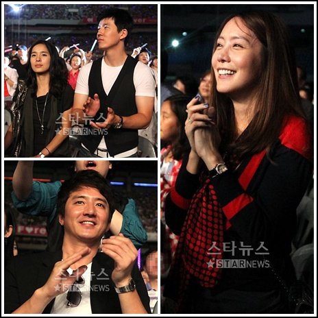 이승철 데뮈 25주년 기념콘서트에 참석한 션-정혜영 부부, 김정은, 정준호(왼쪽부터 시계방향) ⓒ머니투데이 스타뉴스 홍봉진 기자 honggga@
