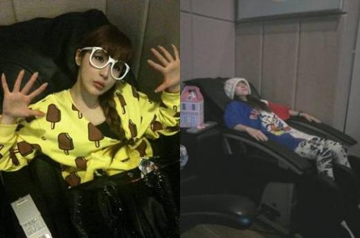 박봄,산다라박(왼쪽부터) <사진출처=2NE1 미투데이>