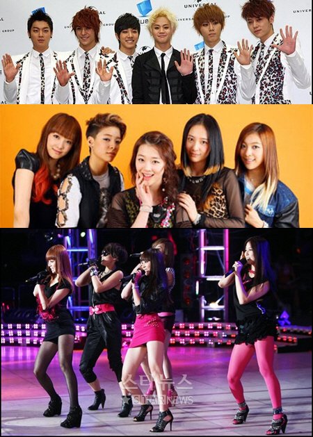 비스트, f(x), 포미닛(왼쪽부터) ⓒ머니투데이 스타뉴스