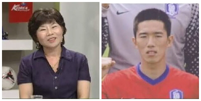 23일 방송된 KBS 2TV '아침마당'에 출연한 축구 선수 김정우(오른쪽) 어머니 정귀임씨 <사진출처=KBS 화면캡처>