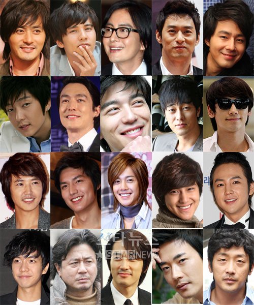 <b>South Korea's 20 hottest male celebs</b>장동건 원빈 배용준 주진모 조인성 이준기 다니엘 헤니 데니스 오 소지섭 비 윤상현 이민호 김현중 김범 장근석 이승기 최민식 송승헌 권상우 하정우(왼쪽 위부터) ⓒ머니투데이 스타뉴스 