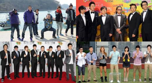 '해피선데이'의 '1박2일, '남자의 자격', '런닝맨', '뜨거운 형제들'(왼쪽 위부터 시계방향)
