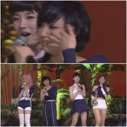 대성통곡하는 민(위) <화면캡처=Mnet 'M! 카운트다운'>