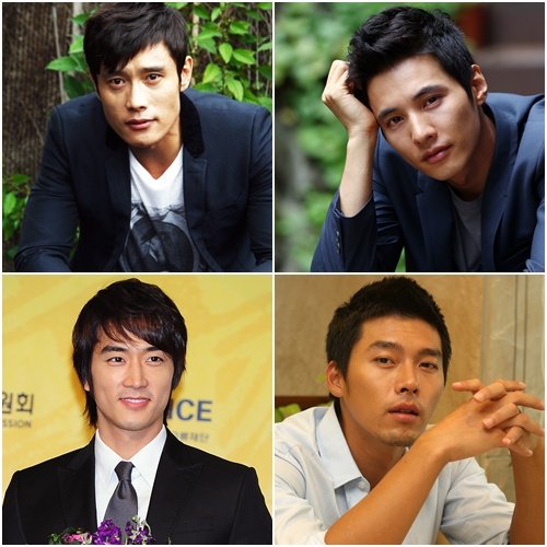 왼쪽위에서부터 시계방향으로 이병헌, 원빈, 현빈, 송승헌 ⓒ머니투데이 스타뉴스