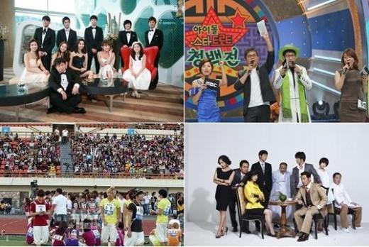 사진 왼쪽 위부터 MBC '여배우의 집사', MBC '아이돌 스타 트로트 청백전', KBS 2TV '제빵왕 김탁구', MBC '아이돌 스타 육상 선수권 대회'