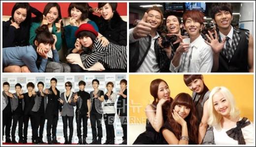 티아라 2AM 씨스타 슈퍼주니어(왼쪽부터 시계방향) ⓒ머니투데이 스타뉴스