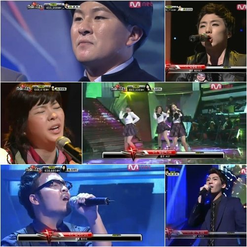 <사진=허각 강승윤(위) 장재인 김은비(중간) 김지수 존박(아래), '슈퍼스타K2' 캡처)