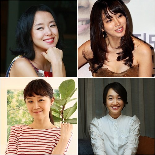 왼쪽 상단부터 시계방향으로 전도연,이민정,수애,공효진