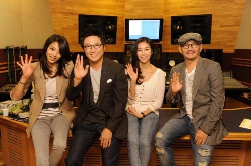 지난 14일 오후 '희망로드 대장정'의 '로드 포 호프' 기부 음반 녹음을 위해 모인 한고은 박신양 한은정 전광렬 <사진=KBS제공>