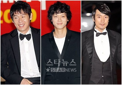 왼쪽부터 제15회 부산국제영화제 폐막식에 참석한 설경구, 강동원, 김민준 ⓒ부산=홍봉진 기자 honggga@