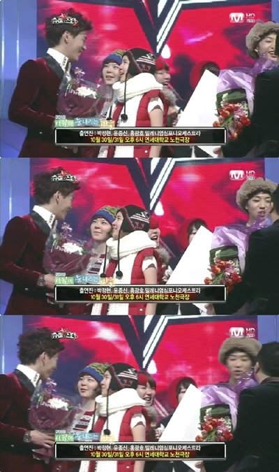 인터넷에 '존박의 노예들'이라는 제목으로 화제가 된 Mnet '슈퍼스타K 2' 방송 화면 캡처 사진