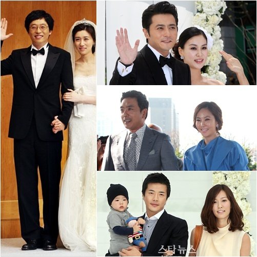 유재석 나경은(좌),장동건 고소영(위), 김승우 김남주(중간), 권상우 손태영 룩희(아래)ⓒ머니투데이 스타뉴스
