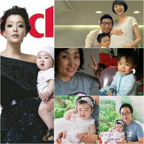 김희선 연아(좌), 윤종신 전미라 라익(위), 박경림 민준(중간),박명수 민서(아래)