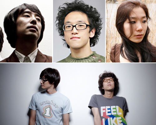 와이낫의 주몽, 스윗소로우의 성진환, 오지은, 페퍼톤스(사진 위 왼쪽부터 시계방향으로)