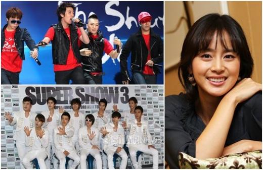 빅뱅(사진 왼쪽 위)과 슈퍼주니어(왼쪽 아래), 김태희 ⓒ머니투데이 스타뉴스