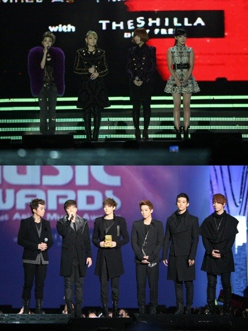 2NE1(위)-2PM<사진제공=Mnet>