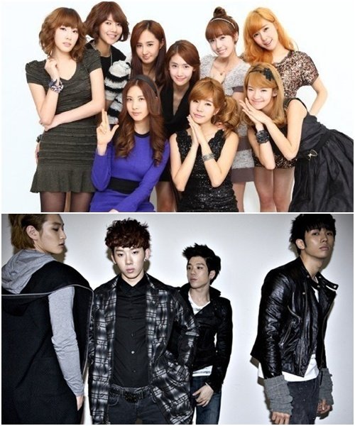 소녀시대(위)와 2AM