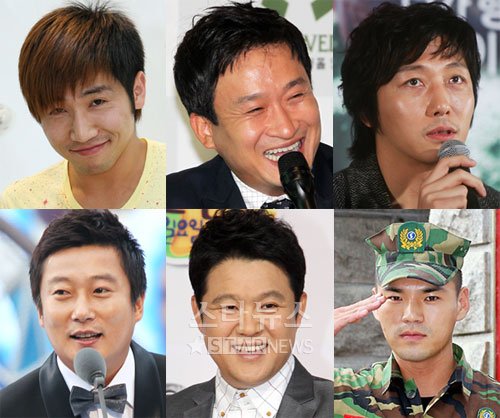 <b>2011 KBS 예능은 우리가!</b> 유세윤, 서경석, 탁재훈, 이수근, 김구라, 이정(왼쪽 위부터 시계방향) ⓒ머니투데이 스타뉴스