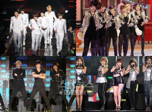 비스트(왼쪽 위 시계방향으로) 티아라, 포미닛, 엠블랙ⓒ머니투데이 스타뉴스