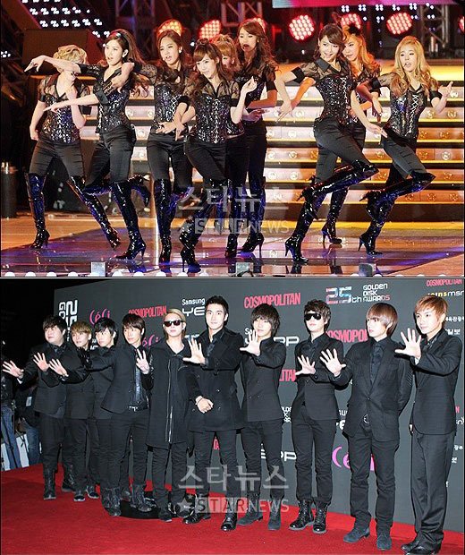 걸그룹 소녀시대(위)와 슈퍼주니어 ⓒ머니투데이 스타뉴스