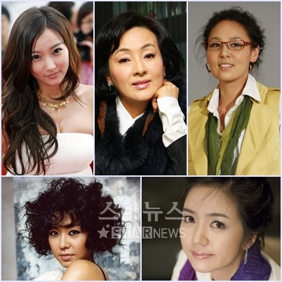 2010 KBS 연기대상 시상식 조연상 여자후보들 이인혜 이보희 전미선 임지은 조미령 (왼쪽위부터 시계방향)