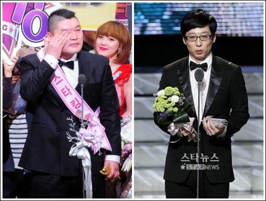 연예대상과 MBC연예대상에서 각각 대상을 받은 강호동(왼쪽)과 유재석 ⓒSBS, 머니투데이 스타뉴스