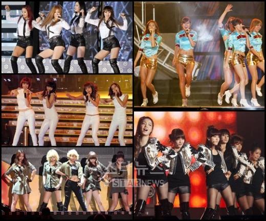 (왼쪽부터 시계방향)씨스타, 애프터스쿨, 티아라, 포미닛, 레인보우 ⓒ머니투데이 스타뉴스 