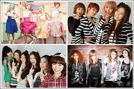 시크릿 쥬얼리 JQT 달샤벳(왼쪽부터 시계방향)