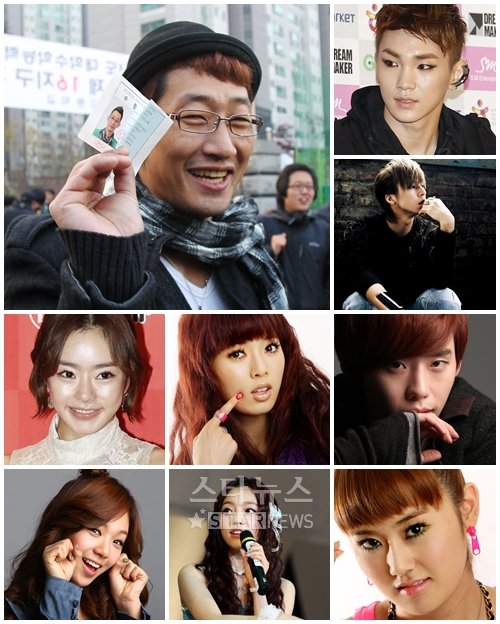 ▲ 김창렬, 샤이니 키, 비스트 손동운, 서우, 포미닛 현아, 이종석, 애프터스쿨 리지, 카라 구하라, 포미닛 허가윤 (위부터 왼쪽에서 오른쪽으로) ⓒ머니투데이 스타뉴스,  이명근 기자 qwe123@, 양동욱 인턴기자 dwyang@, 류승희 인턴기자 grsh15@