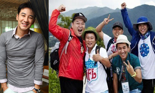 '1박2일'멤버들. 엄태웅, 강호동, 이수근, 은지원, 김종민, 이승기(왼쪽부터)