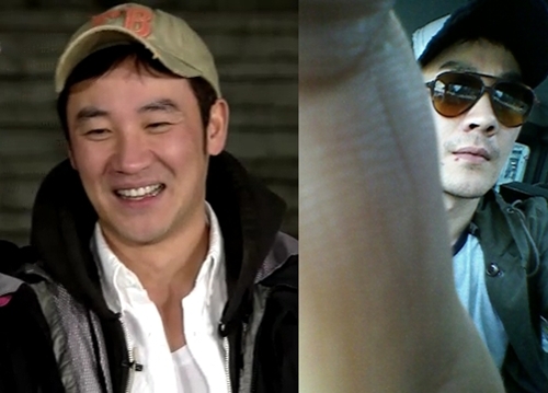 ▲ '1박 2일' 출연 당시 엄태웅(왼쪽), 엄태웅이 최근에 공개한 셀카ⓒKBS, 엄태웅 트위터