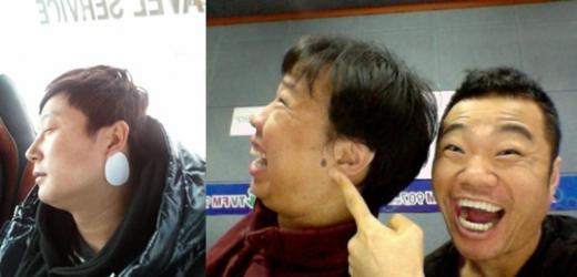 ▲설명=이수근 귀미테(왼쪽), 오지헌 귀미테(오른쪽)<br /><br />
ⓒ출처=엄태웅 트위터(왼쪽), 정종철 트위터(오른쪽)