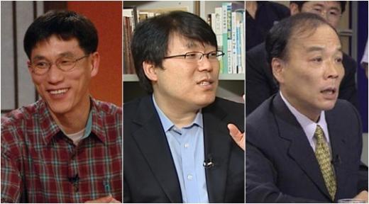 '100분 토론' 500회에 출연하는 진중권 문화평론가, 박경철 경제평론가, 전원책 변호사