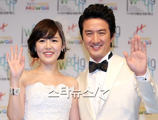 MBC 이다정 아나운서(왼쪽)와 배우 정준호 ⓒ홍봉진 기자
