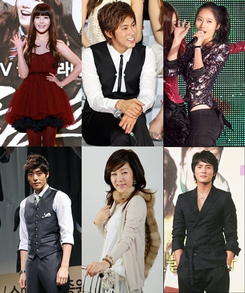 아이유(왼쪽,위부터 시계방향으로) 유노윤호 크리스탈 조동혁 박준금 서지석ⓒ머니투데이 스타뉴스