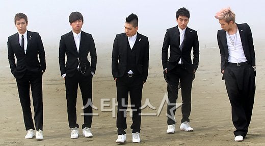 8일 계화도에서 신곡 '러브 송' 뮤직비디오 촬영 중인 빅뱅 ⓒ부안(전북)=홍봉진 기자