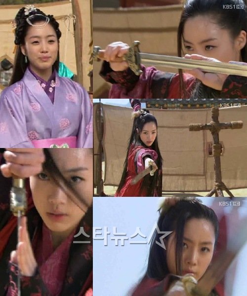 지난 17일 오후 방송된 KBS 1TV 대하사극 '근초고왕'에서 은정이 카리스마 넘치는 검술을 선보이고 있다 <사진=화면캡처>