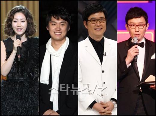(왼쪽부터)박혜진, 오상진, 김성주, 손범수 ⓒ사진=머니투데이 스타뉴스 