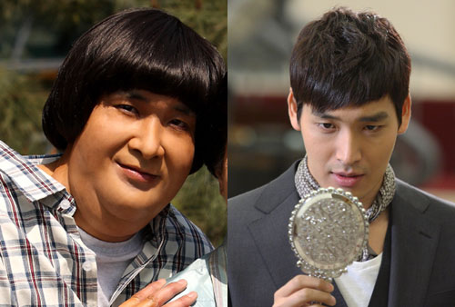 정겨운의 변신 전(왼쪽)모습과 변신 후 모습 