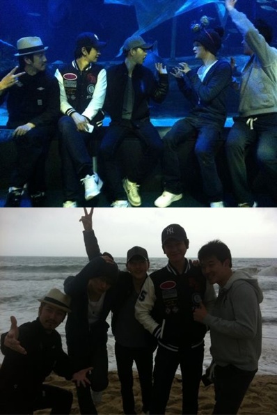 송중기, 임주환, 재중(사진 위 왼쪽 두번째 부터), 재중, 임주환, 송중기(사진 아래 왼쪽 두번째 부터)ⓒ재중 트위터