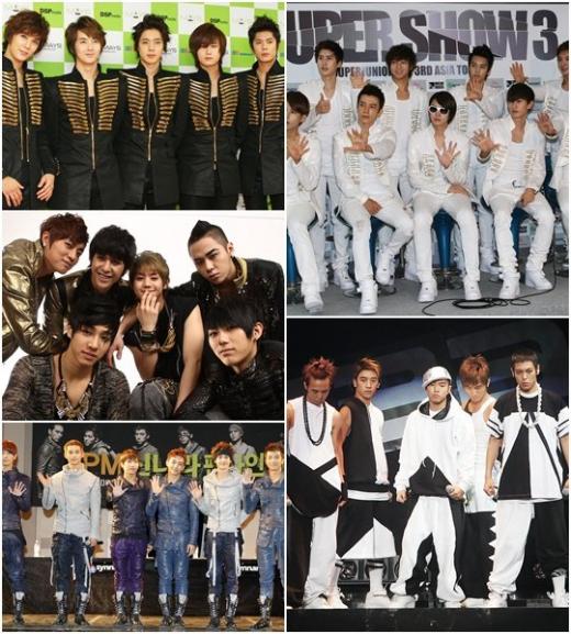 SS501 슈퍼주니어 빅뱅 2PM 비스트 (왼쪽 위부터 시계 방향)ⓒ머니투데이 스타뉴스